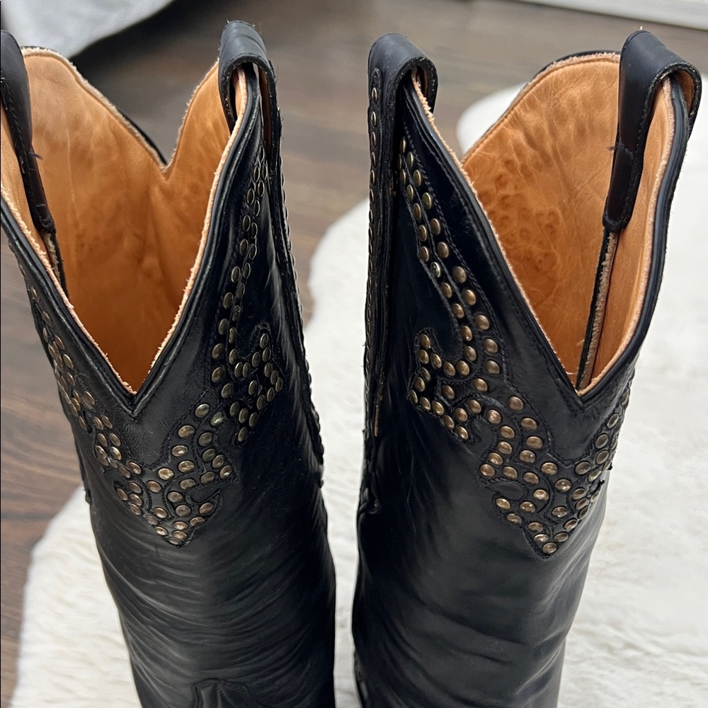 The Old Gringo Studded Black Leather Cowboy Boots, size 7.5 - Picture 4 of 16